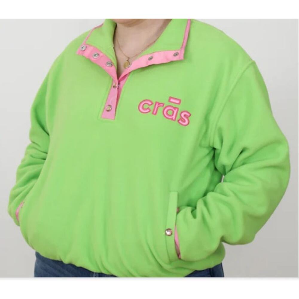 CRAS Lina Fleece Anorak 100% Recycled Fleece Henley Fleece Jacket Size 36